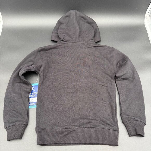 Champion Kids Logo Fleece Hoodie Sweatshirt Black S (6/7) Pullover Breathable - Picture 4 of 5
